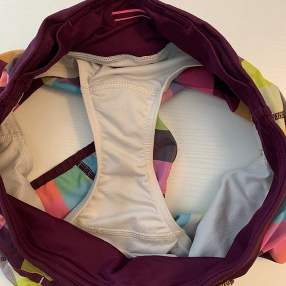 Lululemon Multi Color Checkered Pattern Running Gym Shorts 2 - Picture 5 of 6